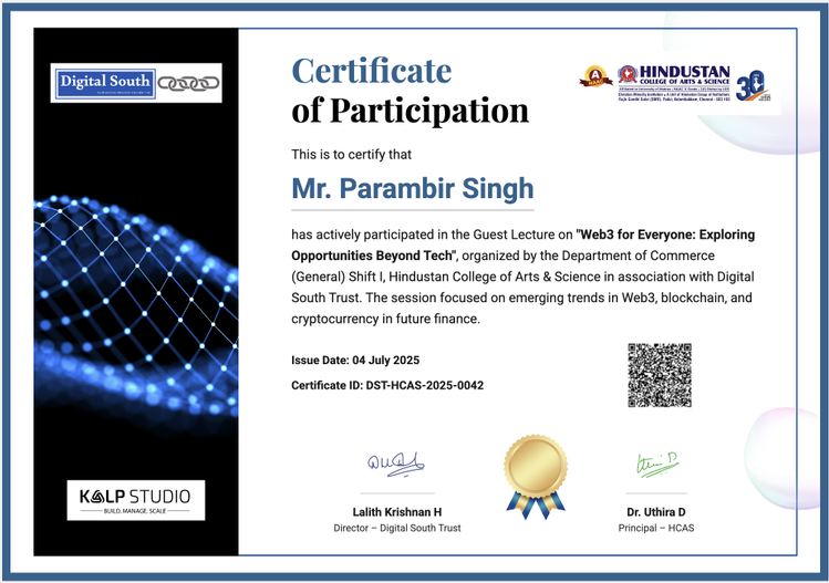 Digital South with Hindustan College of Arts and Science